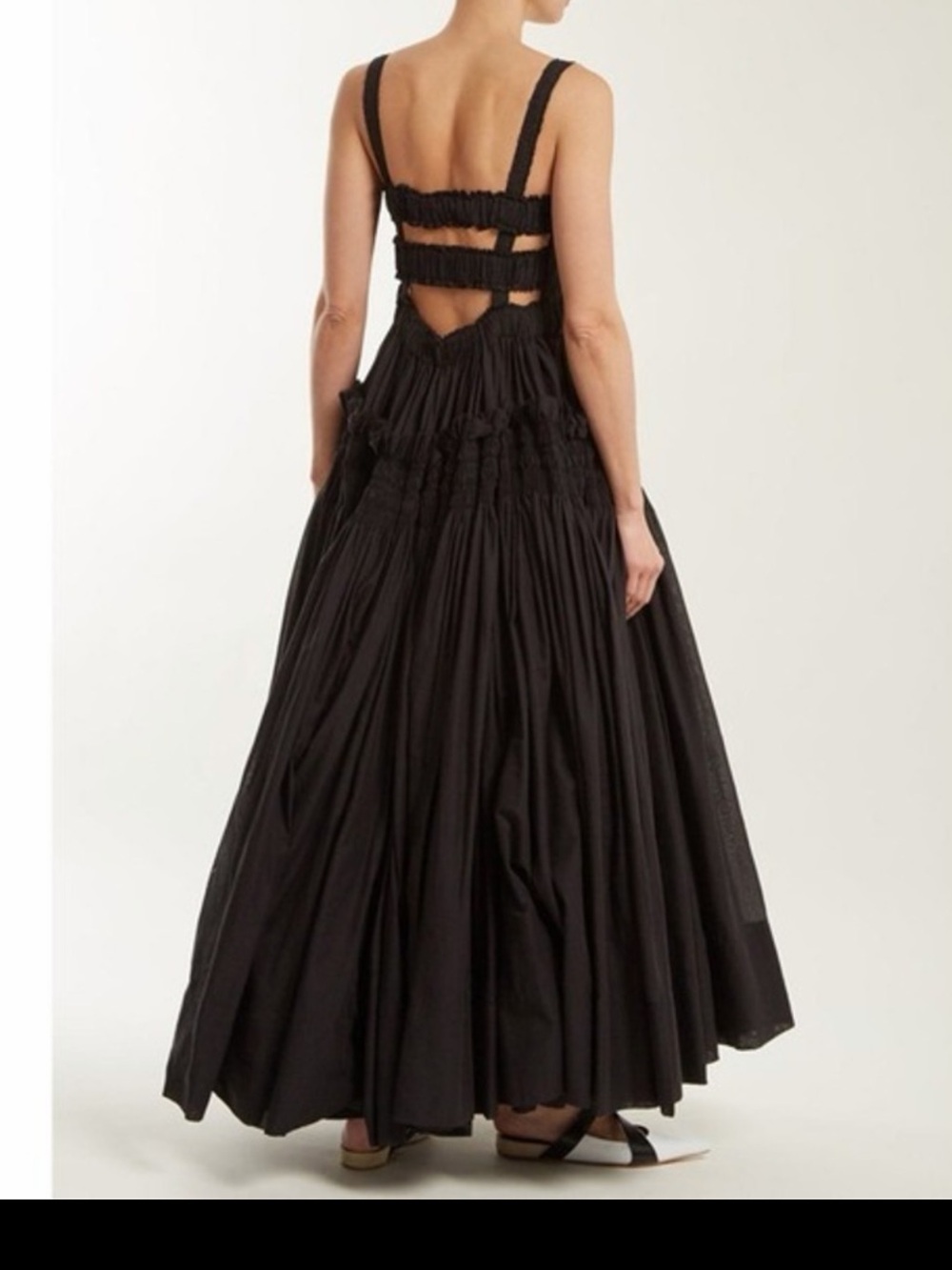 Commense Black Maxi Dress Smocked Bodice Sleeveless Tiered Long Dress size S - Picture 3 of 15